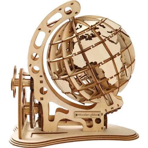 Puzzle Model Interesting Environmentally Friendly Vintage Style Wooden Three-Dimensional Tellurion Toy for Home Decor Ornaments