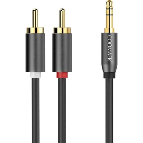 COOMAER RCA Cable HiFi Stereo 2RCA to 3.5mm Audio Cable AUX RCA Jack 3.5 Y Amplifier Splitter Audio Home Theater Cable RCA