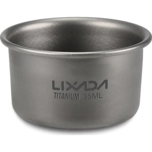 Lixada 1/2/3pcs Outdoor Mini Ultralight Titanium Tea Cup Tableware Home Office Outdoor Camping Kitchen Coffee Tea Mug Cookware