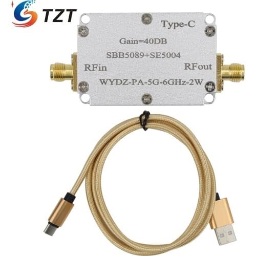 TZT SBB5089+SE5004 Microwave Power Amplifier RF Power Amplifier 5G-6GHz Gain 40DB WYDZ-PA-5G-6GHz-2W