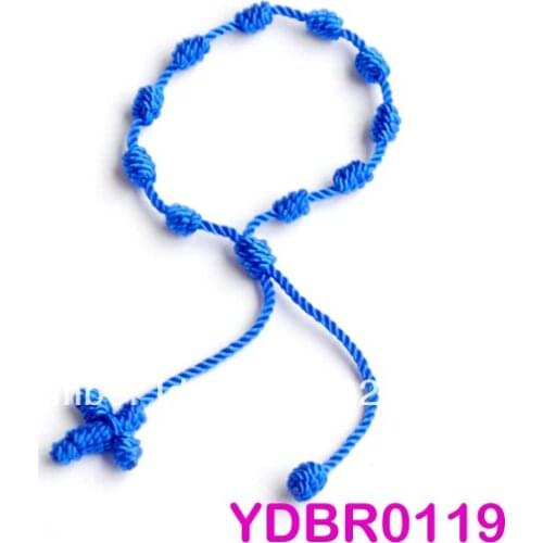 Min Order is $10)6 Pcs Neon Blue Decenario Knotted Rosary Stylish Pulseras Trendy Celebrity Bracelet YDBR119 Free Ship For Gift