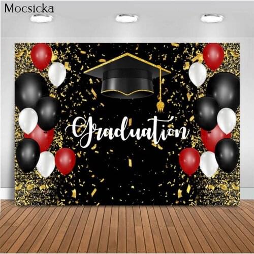 Mocsicka Graduation Ceremony Background Bachelor Hat Balloon Decoration Style Child Portrait Photo Background Photography Banner