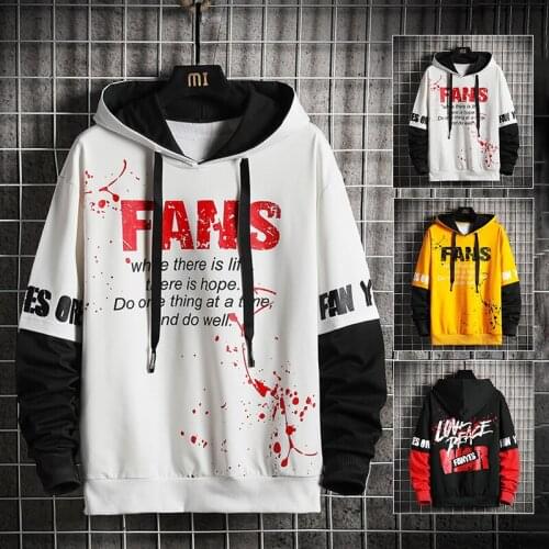 KKSKY Mens Hooded Hoodies Sweatshirts Print Graffiti Man 2020 Autumn Japanese Streetwear Casual Hoodie Men Sweatshirt Clothing