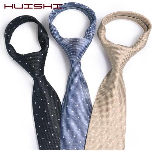 HUISHI Dot Necktie Men Wedding Ties Polyester White Dot Fashion Mens Business Bowtie Shirt Accessories Blue Yellow Necktie