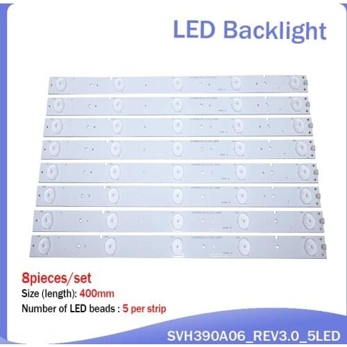 100%NEW 8Pieces/lot 5LEDS 400mm LED strip For SVH390A06 NS-40D420NA16 Samsung 2013CHI400 3328N1 05