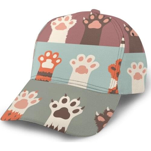 2021 New Baseball Cap Fishing Caps Men Outdoor Hunting Hat Hiking Hat Cartoon Animal Cat Paws Coins