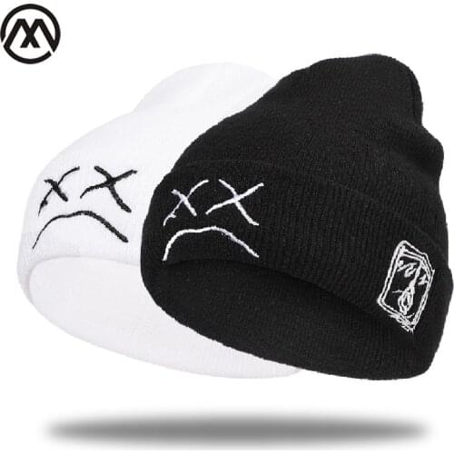 2021 New Autumn Winter hats Mens caps Womens hat Fashion personality sad beanie 100% Cotton embroidered knitted hat