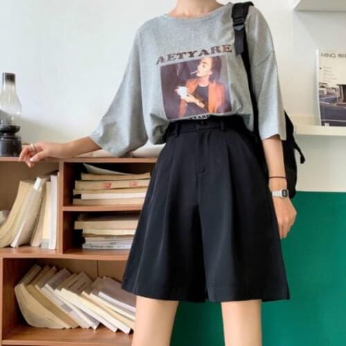 2021 News Pants Womens Wear Popular Straight Fashion Casual Loose Summer High Waist Elastic Show Thin Student Female