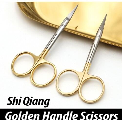 Strong black handle scissors ophthalmological fine express scissors stitches removal scissors surgical tools to cut double eyeli