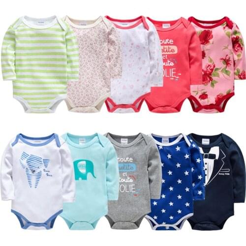 Baby Clothes New Born Onesie Long Sleeve 5pcs/Lot Infant Boy Girl Rompers Baby Costume Suit Cloing Disfraz Bebes