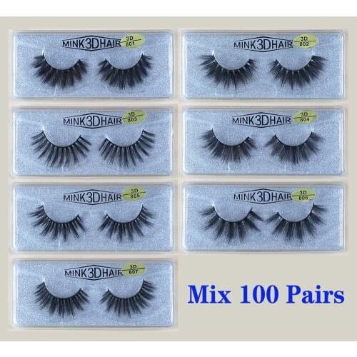 Wholesale Eyelashes 20/30/50/100pcs 3d Mink Lashes Natural Mink Eyelashes Wholesale False Eyelashes Makeup False Lashes In Bulk