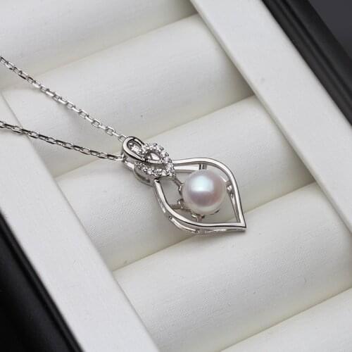 Freshwater Pearl Pendant Necklace For Women,Real Natural Pearl 925 Silver Chain Necklace Pendant Korea Jewelry