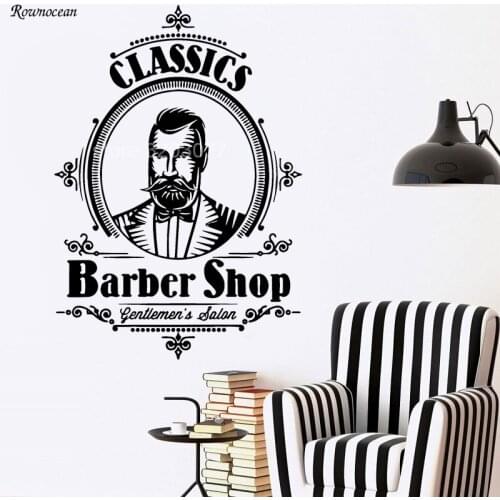 Hair Salon Stylist Barber Tools Classic Barbershop Gentlemen Salon Wall Stickers Art decal wallpaper Vinyl Decal BA09