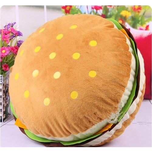 3D Plush Hamburger Sandwich Back Cushion 40*18cm Throw Bed Cushion Hot Personalized Fashion Pillow Washable