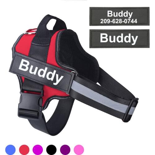Dog Harness Reflective Breathable Adjustable Pet Harness For Dog Vest ID Custom Patch Outdoor Walking Dog Supplies
