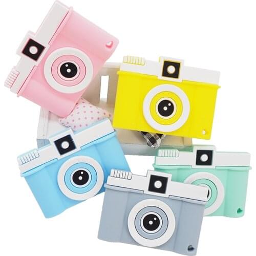 Chenkai 50PCS Silicone Camera Teether Baby Teething BPA Free Sensory Pacifier DIY Infant Necklace Pendant Teething Chewing Toy