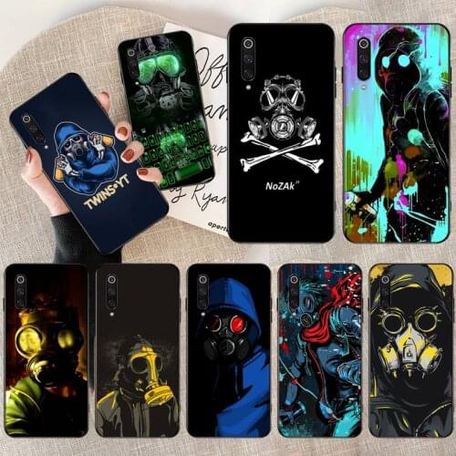 HPCHCJHM Gas mask boy art TPU black Phone Case Cover Hull for Xiaomi Mi10 10Pro 10 lite Mi9 9SE 8SE Pocophone F1 Mi8 Lite