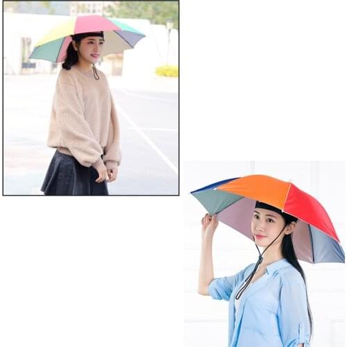 Outdoor Climbing Foldable Umbrella Hat Cap Headwear Stylish fashionable Umbrella for Fishing Hiking Beach Camping Cap Head Hats