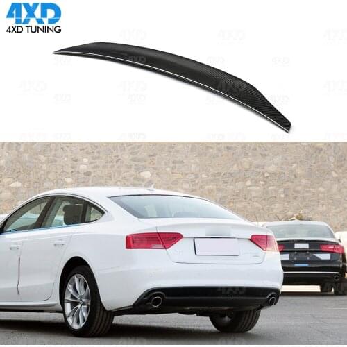 Carbon Fiber Spoiler Sedan Caractere Style For Audi A5 Rear Bumper Trunk Wing 2010 2011 2012 2013 2014 2015 2016