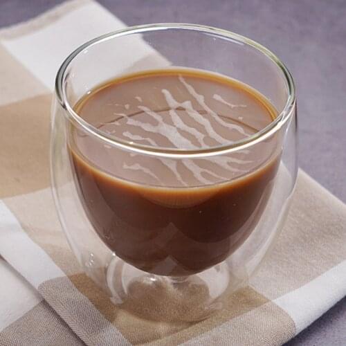 80/250/350/450/600ML Double-Wall Glass Cup Coffee Mug Heat Resistant Milk Tea Cup Transparent Red Wine Beer Glass Drinkware