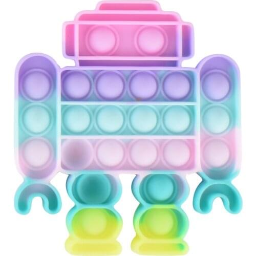 Stress Relief Squeeze Toy Robot Shape Bubble Interactive Relaxing Game Puzzle Toys Special Needs Kids Adults Style