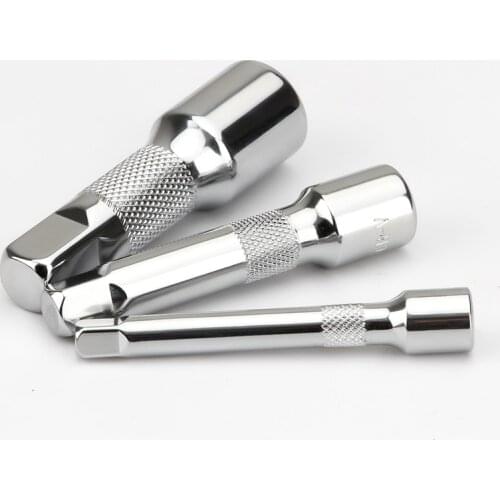 1Pc 50/75/100/125/150/250mm Long Extension bar 1/4" 3/8" 1/2" Drive Ratchet Wrench Socket Extender Hand Adjustment Tool Adapter