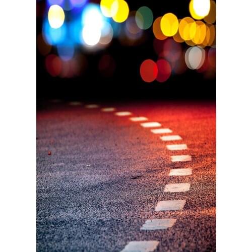 Street neon lights dazzle color halo night road street photography background photography studio photos