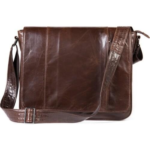 Vintage Mens Shoulder Bag Genuine Leather Bag Shoulder Handbag Male Messenger Bags Flap Male Crossbody Bags Luxury Handdbag