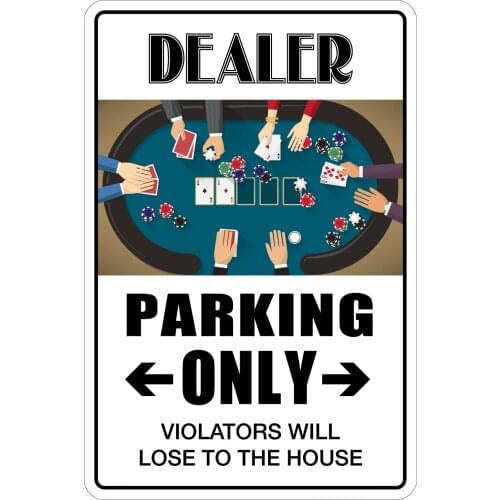 StickerPirate Dealer Parking Only 8" x 12" Funny Metal Novelty Sign Aluminum NS 2035