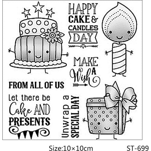 ZhuoAng happy Birthday/birthday present Transparent and Clear Stamp DIY Scrapbooking Album Card Making DIY Decoration Making