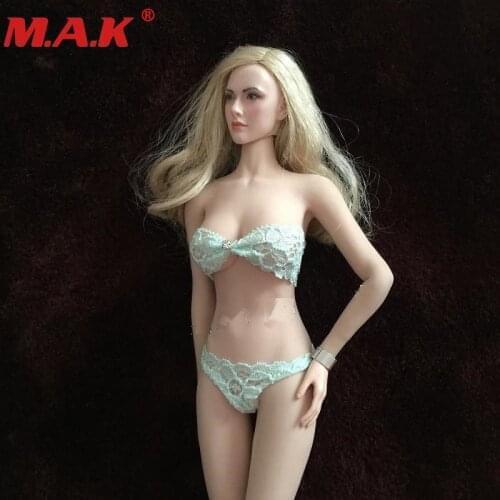 1:6 female sexy girl young lady woman green pink lace underwear&bra clothing set for TBLeague big large breast boobs body figure