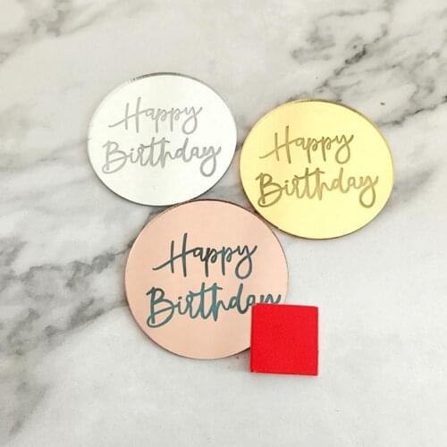 10Pcs Cupcake Toppers Healthy Nice-looking Lightweight Happy Birthday Circle Cake Topper Decorations for Party