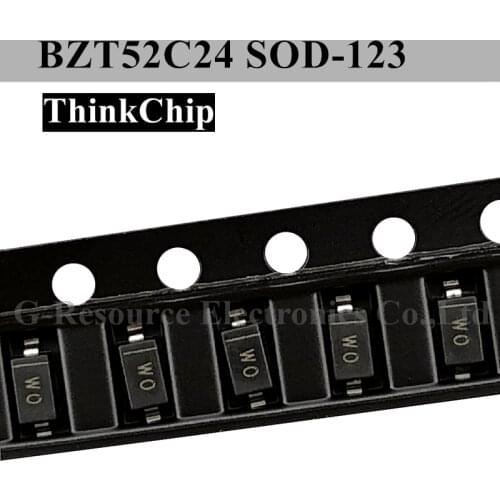 100pcs) BZT52C24 SOD-123 SMD 1206 Voltage Stabilized Diode 24V (Marking WO)