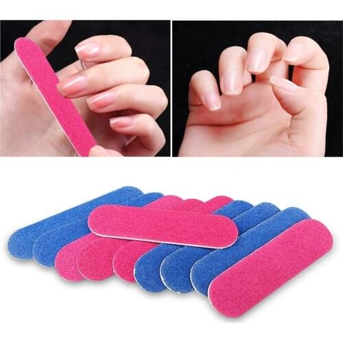 100Pcs Disposable Mini Wooden Sandpaper Nail File Double Nail Polish Sanding Buffer Strips Grinding Polishing Manicure Care