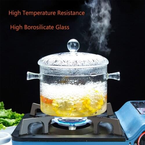 1300ml Mini Casserole High temperature Resistant Household Glass Pot Soup pot Fire Cooker Glass Noodle pot Hot Stewing Pot
