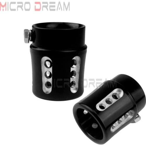 2 Pcs Exhausts Tips Aluminum Cafe Racer Motorcycle Tail End Cap Cover 45mm Pipe Tip for Harley 1-3/4" Straight Cut Exhaust Pipes