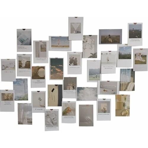 30pcs Stationery Wall Collage Kit Dormitory Aesthetic Bedroom DIY Postcard Picture Home Decor Living Room Photography Prop