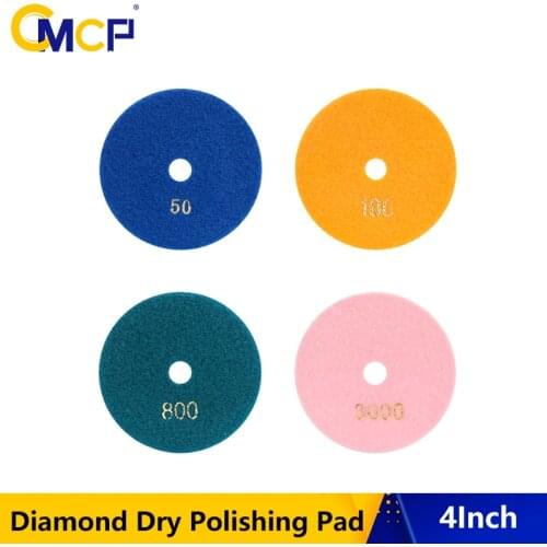 CMCP Diamond Dry Polishing Pad 4Inch 50-6000 Grit Sanding Grinding Disc For Tile Marble Granite Flexible Stone Ceramic Polishing