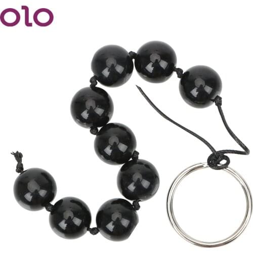 OLO Glass Anal Bead Nine Anal Balls Butt Vaginal Plug Stimulator Sex Toys for Woman G-spot Massage Adult Products