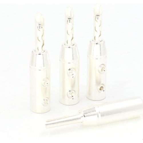 Audiocrast Z Plugs Set Of 8 Silver Plated Speaker Banana Plugs Speaker Cable Banana Terminal Connector AMP Plug