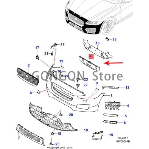CAR is suitable for XF 2016 front panel 2016 -2021Jag ua rxf blank plate base plate fixing bracket engine cooler frame