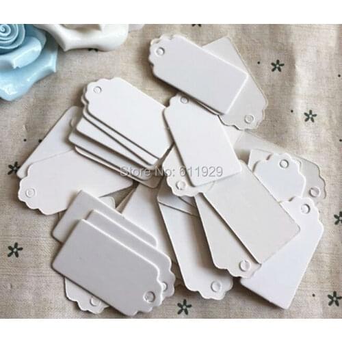 Free shipping 1000 pcs a lot 2x4cm cute blank white paper hang tag/cake gift price tags/earring tags/clothing hang tags/labels