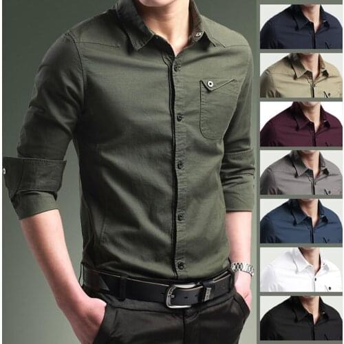 M-5XL Plus Size Military Cargo Shirts Men Long Sleeve Slim Fitness Cardigan Vintage Male Outdoor Branded Mens Clothing Autumn