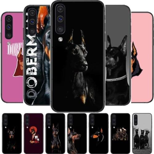Luxury Doberman pet Phone cover hull For SamSung Galaxy S8 S9 S10E S20 S21 S5 S30 Plus S20 fe 5G Lite Ultra black soft case