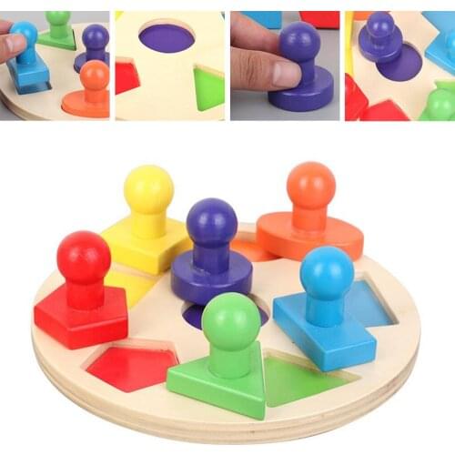 Colorful Wood Shape & Color Sorting Block Educational Fun Toy Game Kids Gift