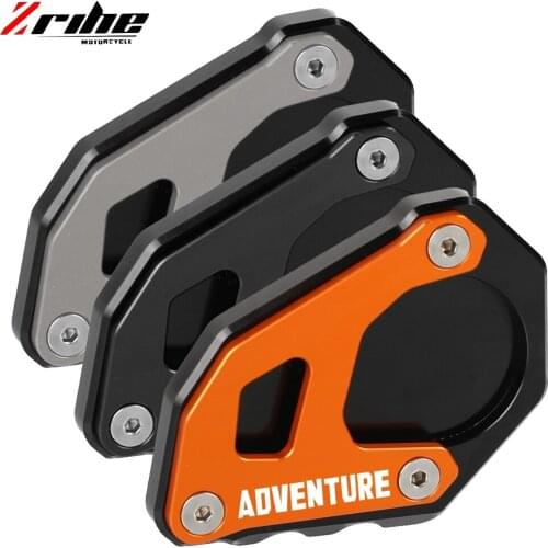 For 390 ADV Adventure 2019 2020-2021 CNC Aluminum Kickstand Side Foot Stand Enlarger Extension Enlarger Pate Pad 390 Adventure