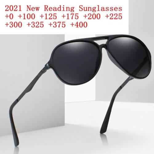 Men Pilot Sun Reading Glasses Alloy Outdoor Sports Sunglasses Presbyopia Eyeglasse With Diopter +1.0to+4.0 2021 new NX