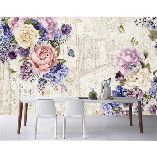 Custom Mural European 3D Three-dimensional Oil painting Flowers Retro Wallpaper Bedroom Living room TV Background Wall paper