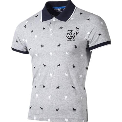 2021SikSilk New Mens Polka Dot Slim T-shirt Summer Fashion Breathable Cotton Mens Short Sleeve Lapel Pullover +5