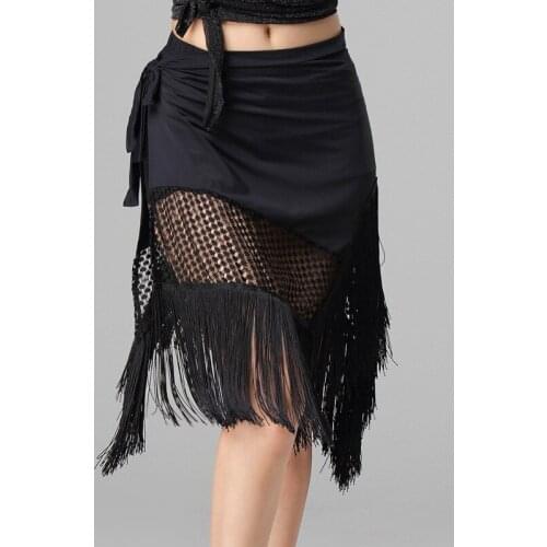 HOT 2021 New Ladies Latin Dance Dress Women Black Stage Costumes Tassel Salsa V-Neck Rumba/Samba Salsa Perform Fitness Dancewear